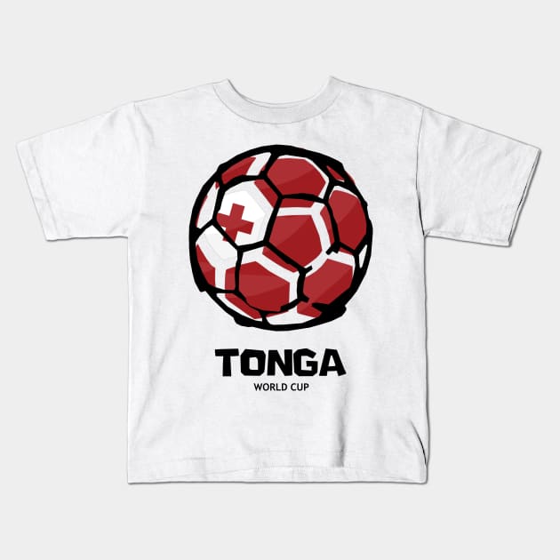 Tonga Football Country Flag Kids T-Shirt by KewaleeTee